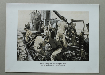 Marine / Torpedoboot / Fliegerabwehr vor flandrischen Küste / Matrosen / 1914-1918 / 1920er Jahre / 1. Weltkrieg 1.WK WWI / Patriotik Kunst Druck